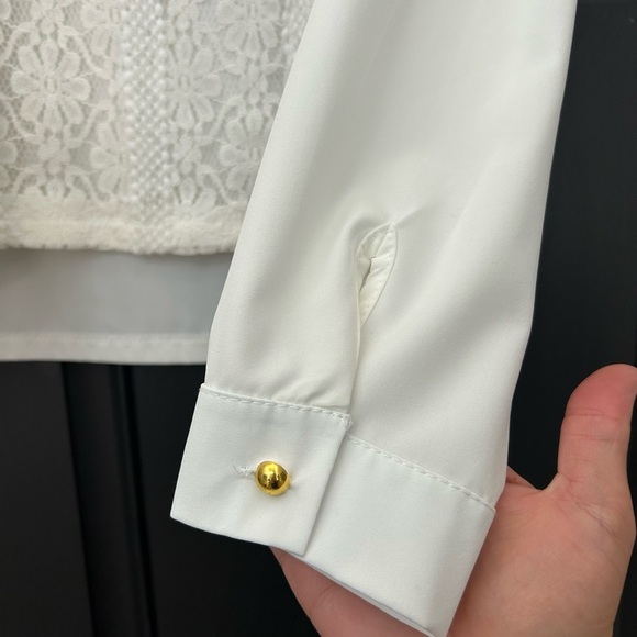 Women’s White Top Cottagecore Prairie Romantic Lacy Grandmacore Western Sz Small - Picture 6 of 12